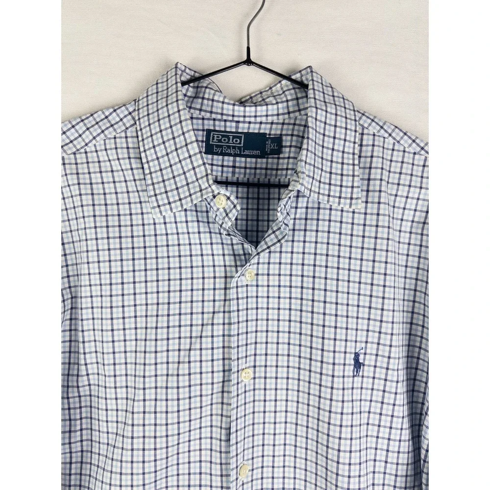 VTG Polo Ralph Lauren Shirt Mens XL‎ Plaid Classic Pony Casual Button Up